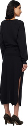 LEMAIRE Black Trompe L'Oeil Maxi Dress