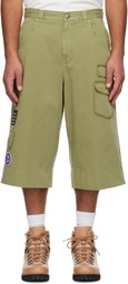Palm Angels Khaki Military Patch Bermuda Shorts