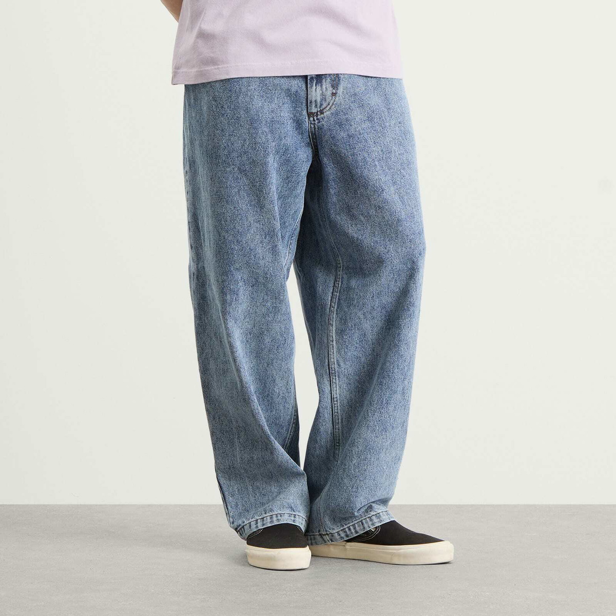 Polar Skate Co. Men's Big Boy Loose Tapered Jeans in Heavy Washed Blue