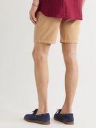 PURDEY - Riviera Pleated Cotton and Cashmere-Blend Twill Shorts - Neutrals