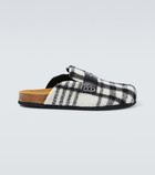 JW Anderson Checked leather-trimmed mules