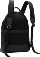 BOSS Black Embossed-Logo Leather Backpack