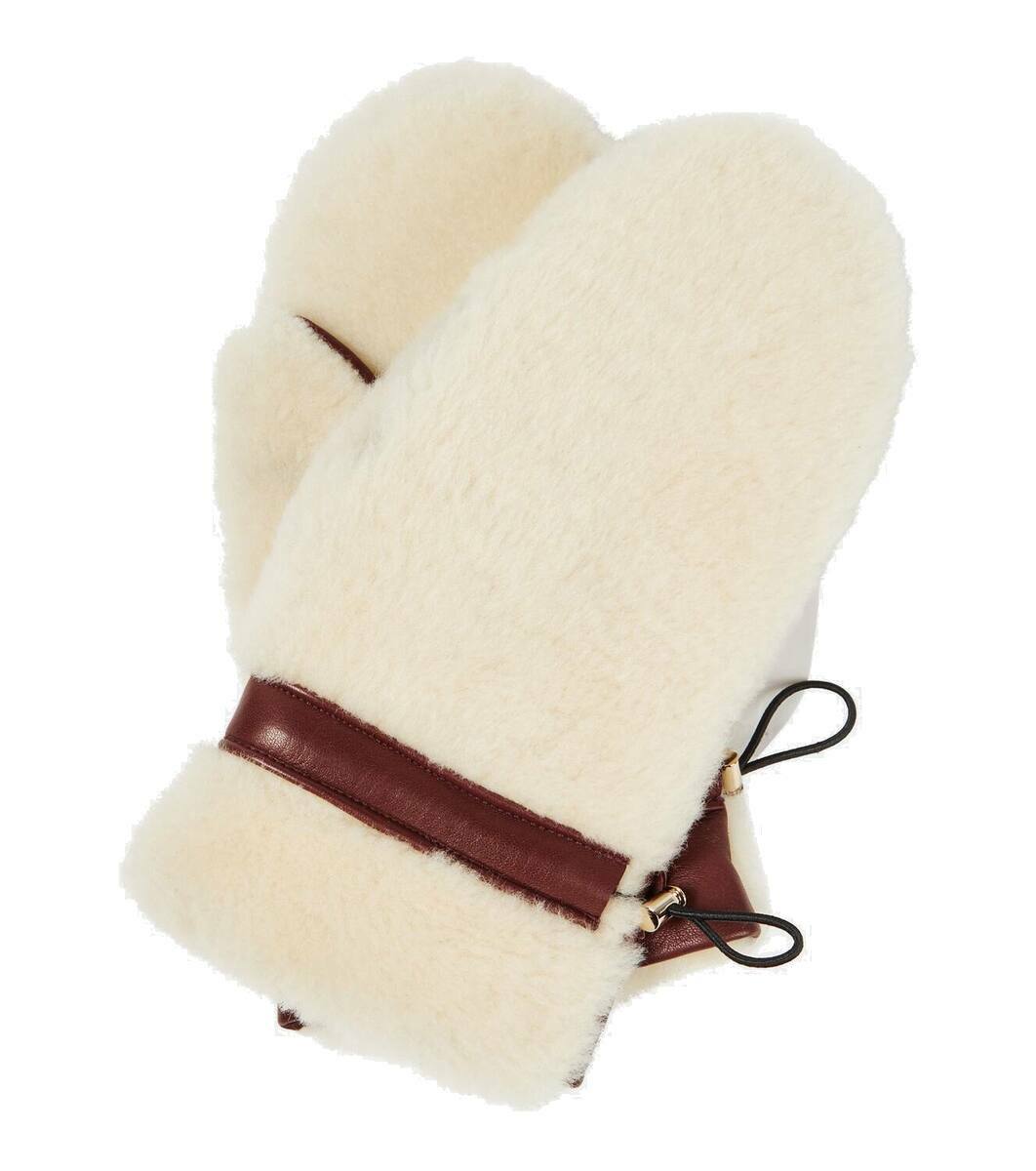 Chloé Shearling leather-trimmed mittens Chloe