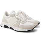 TOM FORD - Jagga Leather-Trimmed Suede and Mesh Sneakers - White