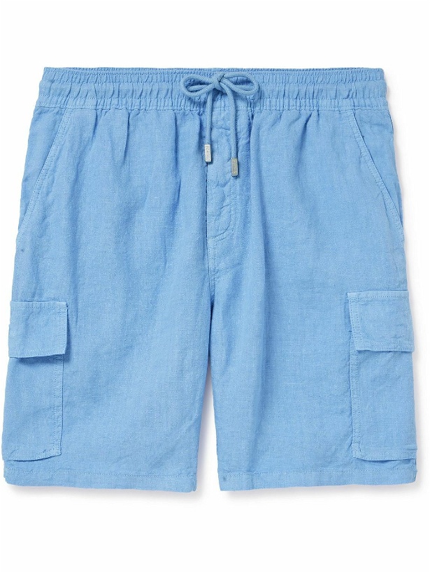 Photo: Vilebrequin - Straight-Leg Linen Drawstring Cargo Shorts - Blue