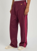 Wales Bonner Panelled Satin-jersey Track Pants Burgundy