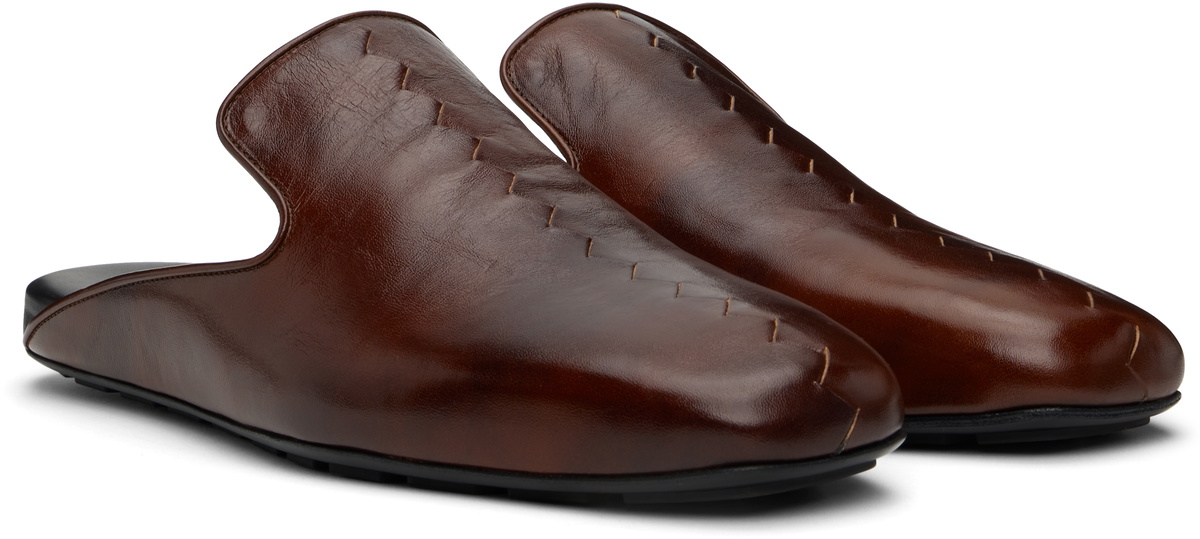 Bottega Veneta Brown Roma Slippers Bottega Veneta