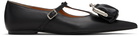 Pushbutton Black Coin Purse Mary Jane Ballerina Flats