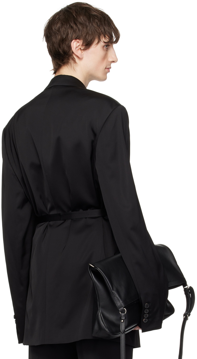 Dries Van Noten Black Peaked Lapel Suit