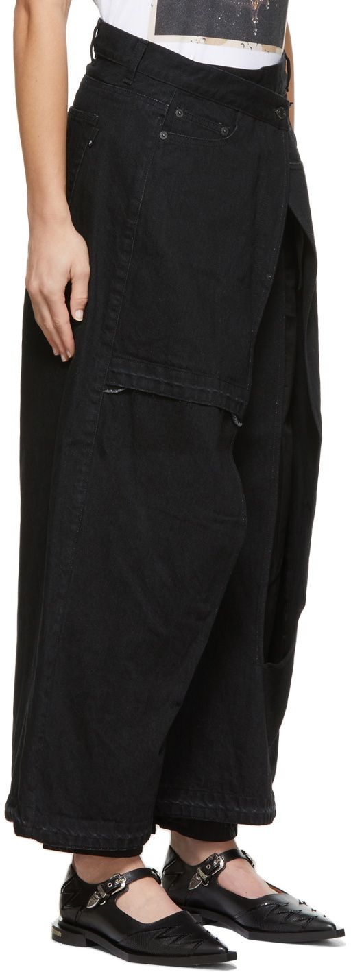 Undercover Black Layered Wrap Jeans Undercover