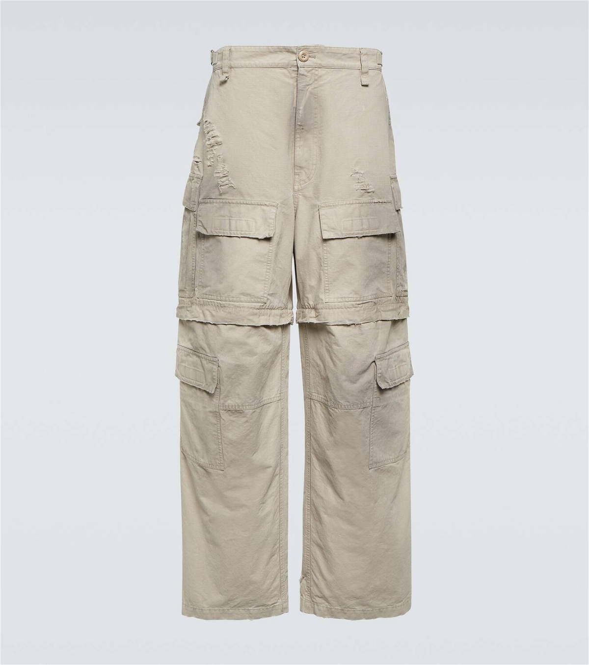Balenciaga Convertible distressed cotton cargo pants