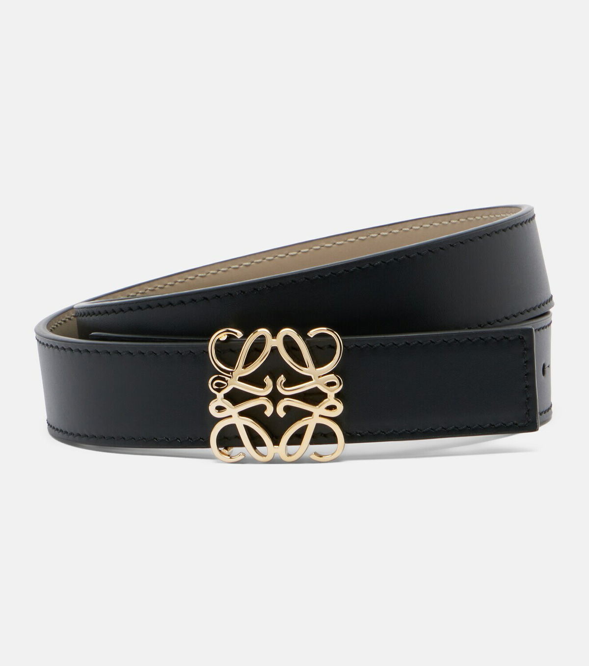 Loewe Anagram Bombé reversible leather belt
