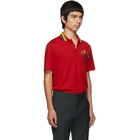 Versace Red Embroidered Medusa Polo