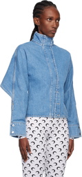 Marine Serre Blue Moon Laser Wash LS Denim Jacket