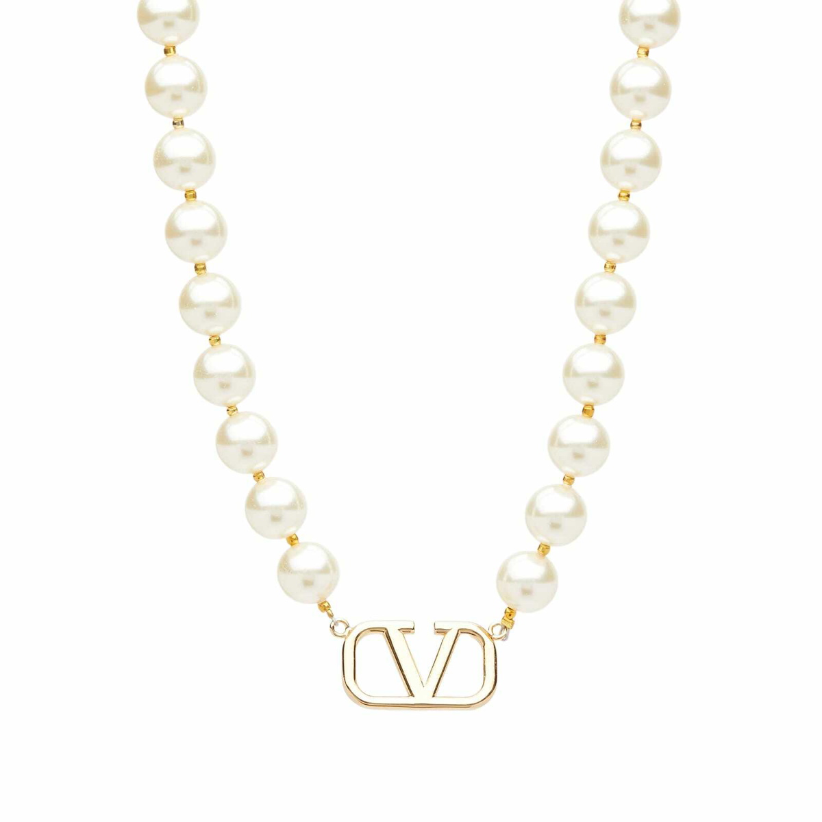 Vlogo Signature Metal Necklace With Swarovski® Pearls for Woman in Gold |  Fashion, Metal necklaces, Clothes design