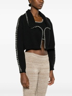 AISLING CAMPS Black Whipstitch Cropped Cardigan
