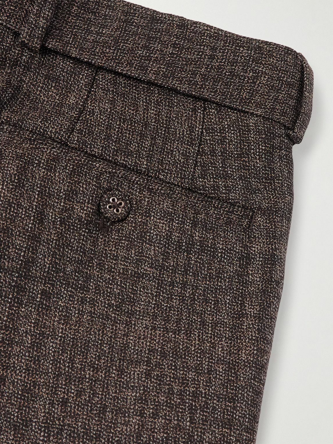 Officine Générale - Hugo Straight-Leg Belted Wool Suit Trousers - Brown