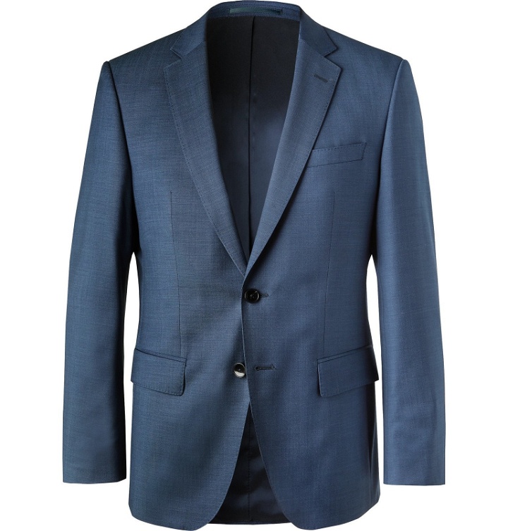 Photo: Hugo Boss - Blue Virgin Wool Suit Jacket - Blue