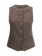 Giorgio Armani Single-breasted Hemp And Viscose Vest