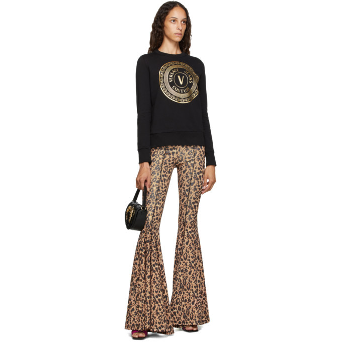 Versace Jeans Couture: Black V-Emblem Sweater