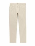 Loro Piana - Slim-Fit Straight-Leg Cotton and Linen-Blend Trousers - Neutrals
