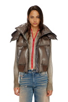 Diesel Down vest in ripstop with detachable hood - Winter Jackets Womens in Brown