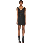 Pierre Balmain Black Double-Breasted Mini Dress