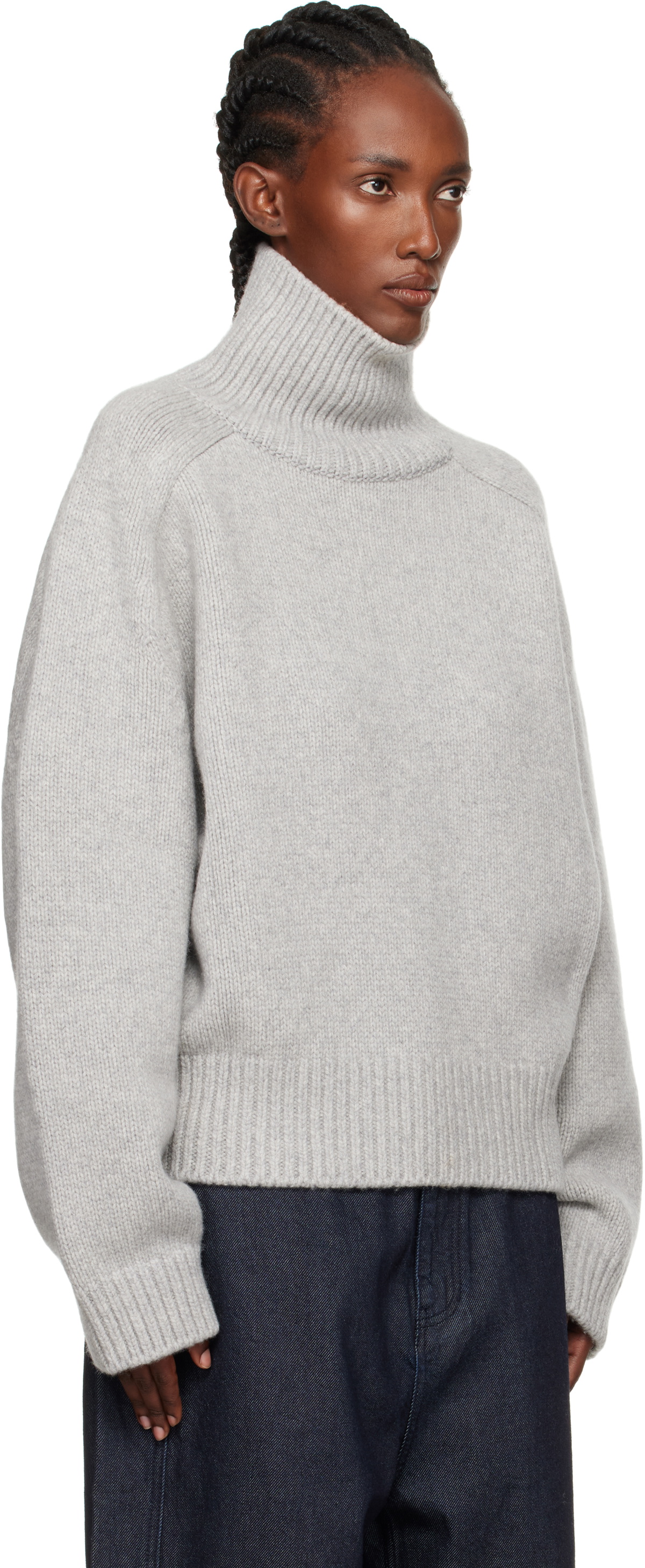 LE17SEPTEMBRE Gray Raglan Wool Turtleneck