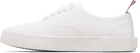Thom Browne White Canvas Heritage Sneakers