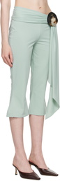 Conner Ives Blue Shell Belt Capri Trousers
