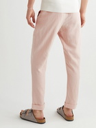 Officine Générale - Joseph Garment-Dyed Lyocell, Linen and Cotton-Blend Drawstring Trousers - Pink