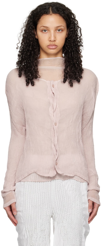 Photo: ISSEY MIYAKE Pink Twist January Cardigan