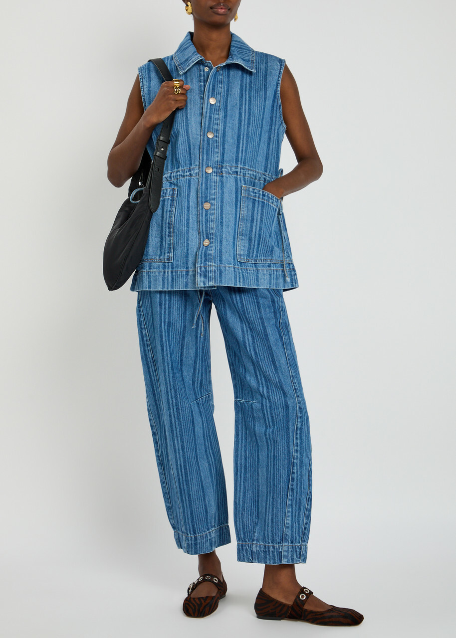 Damson Madder Hera Striped Denim Gilet