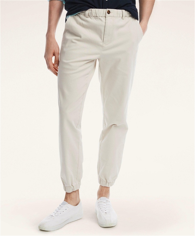Photo: Brooks Brothers Men's Stretch Cotton Twill Jogger Pants | Natural