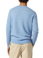 MC2 Saint Barth Man Light Blue Stretch Wool Sweater With St. Barth Embroidery