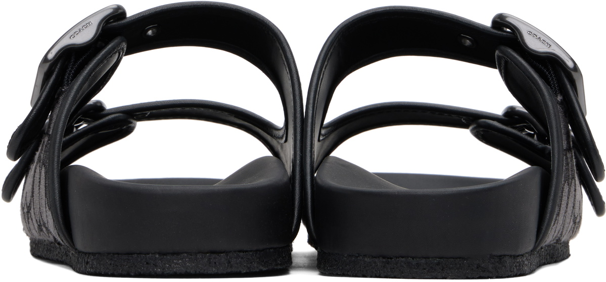 Coach 1941 Black Buckle Strap Sandals
