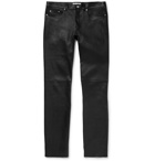 SAINT LAURENT - Slim-Fit Leather Trousers - Black