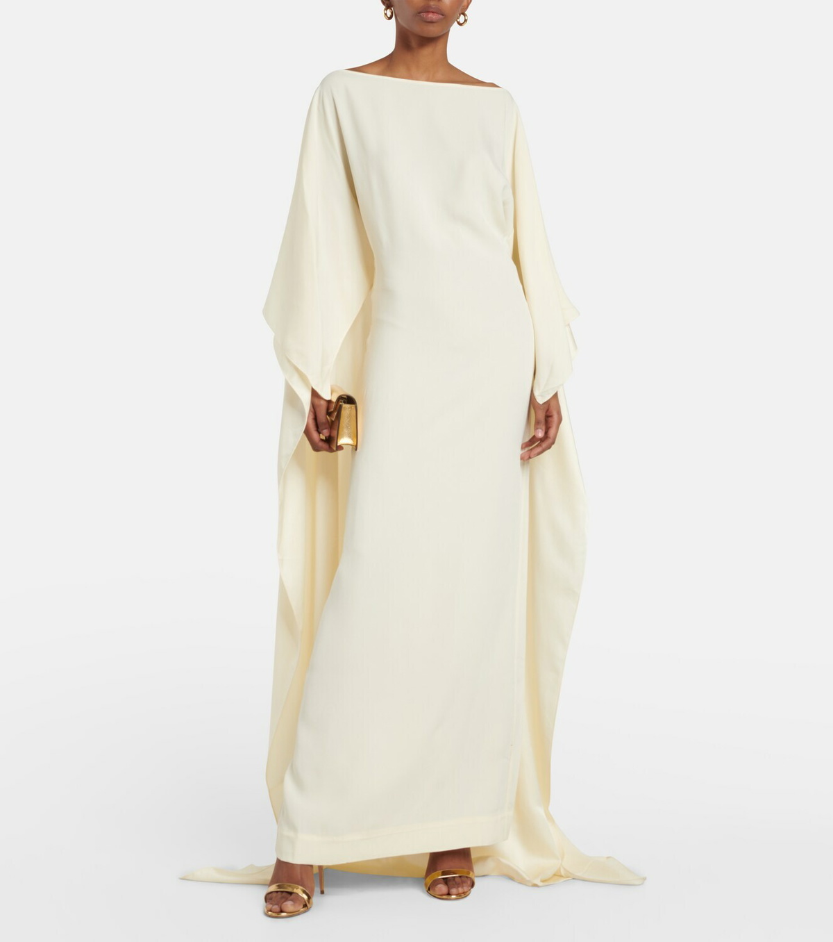 Taller Marmo Leggera cape-detail crêpe gown