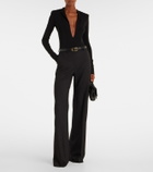 Mugler Hooded jersey bodysuit