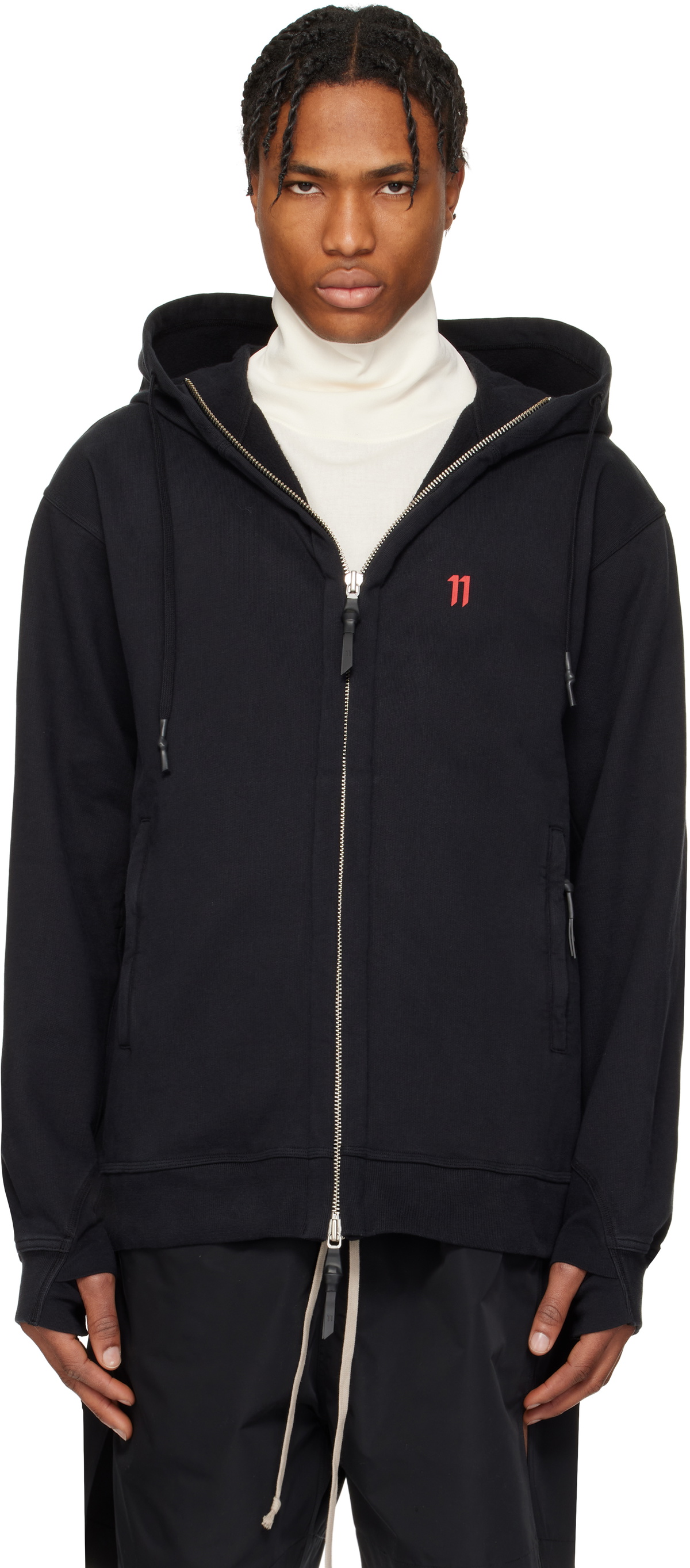 11 by Boris Bidjan Saberi Black Logo Face Mask 11 by Boris