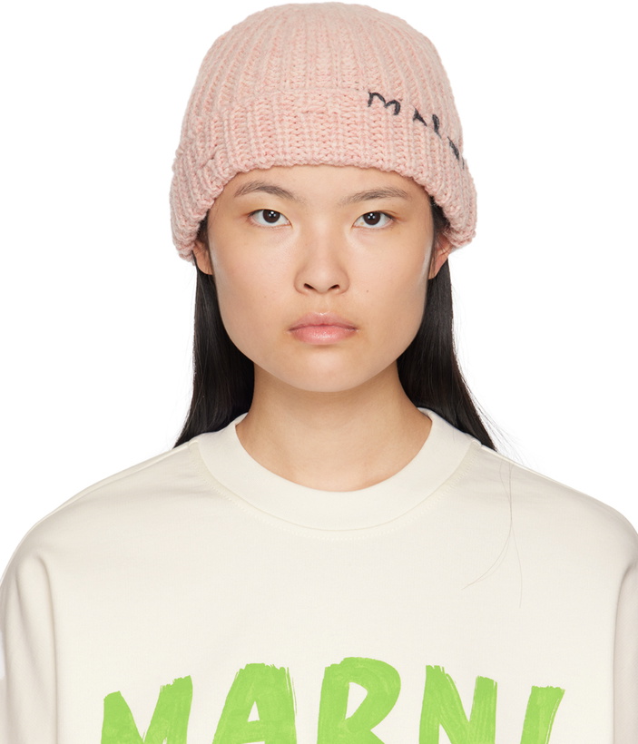 Photo: Marni Pink Hand-Stitched Logo Beanie