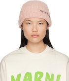 Marni Pink Hand-Stitched Logo Beanie