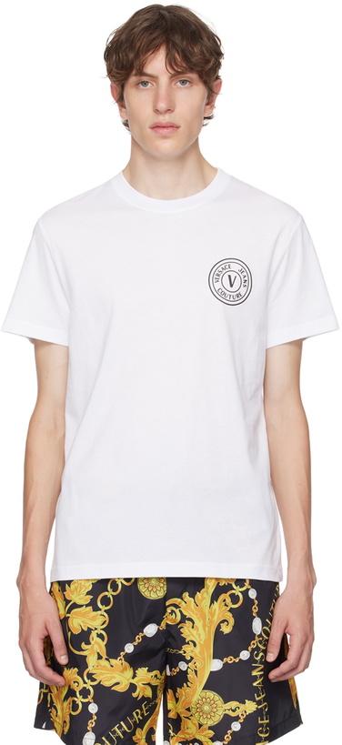 Photo: Versace Jeans Couture White V-Emblem T-Shirt