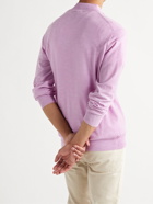 PETER MILLAR - Excursionist Contrast-Trimmed Merino Wool-Blend Half-Zip Sweater - Purple - M