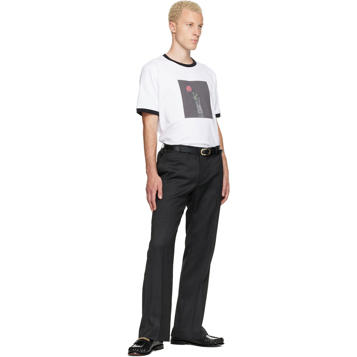 Ernest W. Baker White Rose Print T-shirt