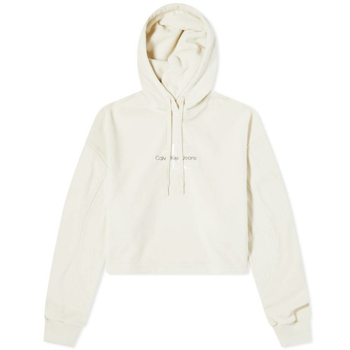 Photo: Calvin Klein Women's Polar Fleece Hoodie in Eggshell