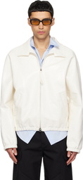 Courrèges Off-White Vinyl Zipped Bomber Jacket