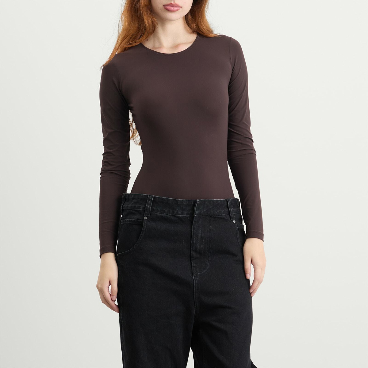 MM6 Maison Margiela Women's Long Sleeve Bodysuit in Brown
