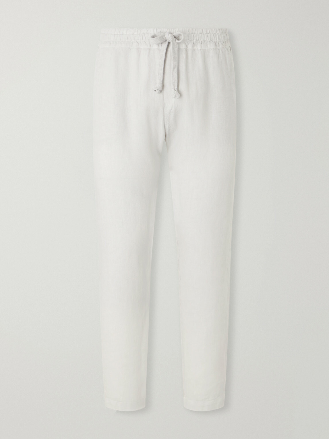 FEDELI - Straight-Leg Linen Drawstring Trousers - Gray