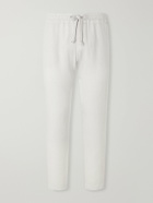 FEDELI - Straight-Leg Linen Drawstring Trousers - Gray